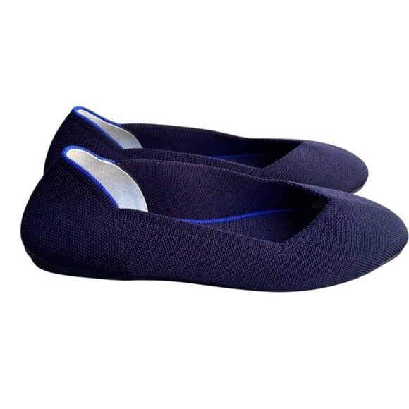 Rothys Round Toe Shoes Maritime Navy Blue Halo Loafer Slip On Ballet Flat Sz 8 - Picture 5 of 8